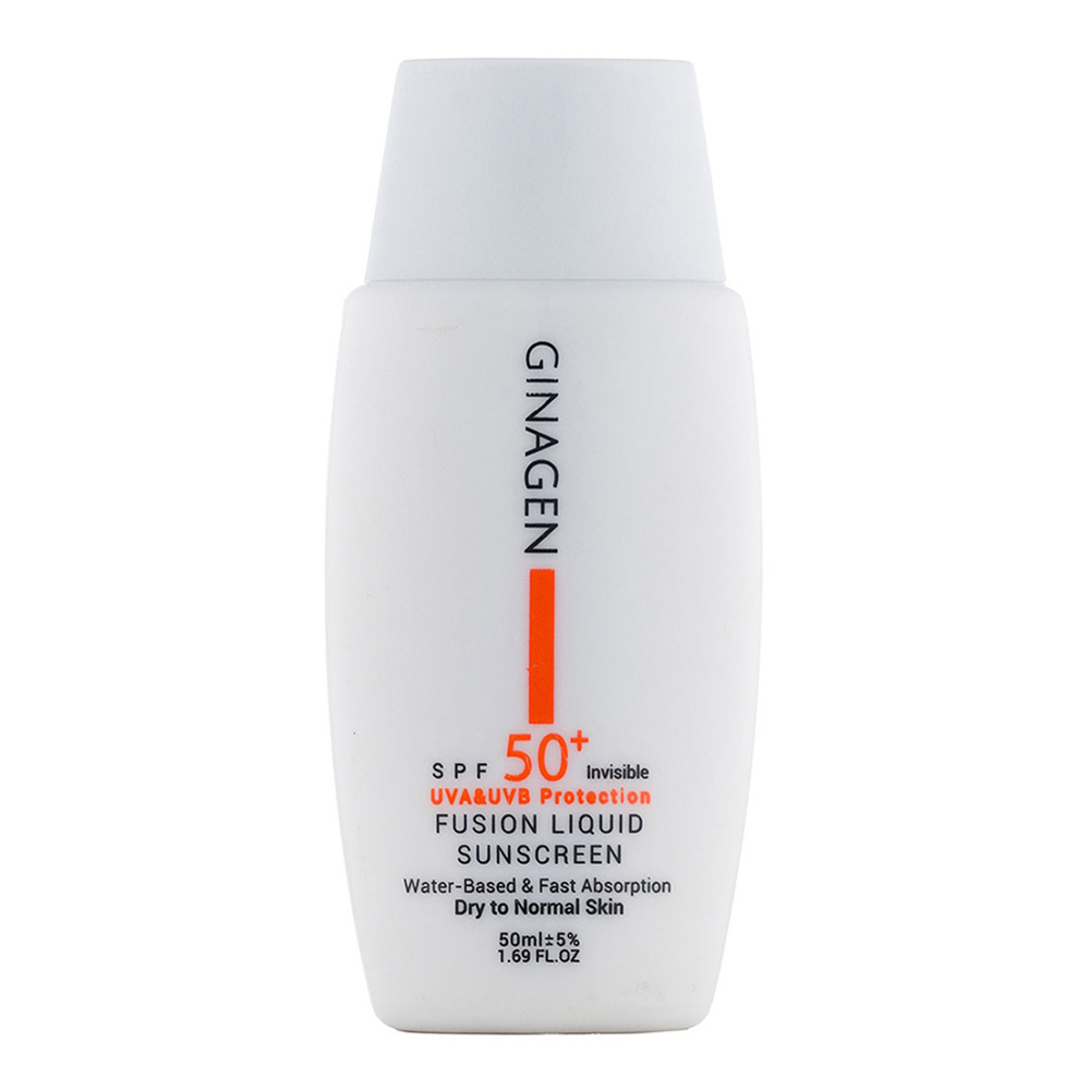 کرم ضد آفتاب بی رنگ مناسب پوست خشک و نرمال SPF 50 ژیناژن Ginagen