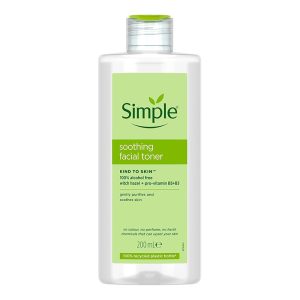 تونر تسکین دهنده حاوی ویتامین B5 و B3 مناسب انواع پوست سیمپل Simple