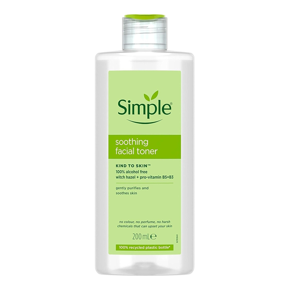 تونر تسکین دهنده حاوی ویتامین B5 و B3 مناسب انواع پوست سیمپل Simple